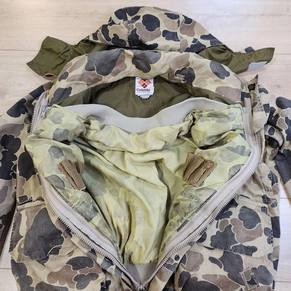 Vintage Columbia Sportswear Jacket Mens Large Duck Camo Gore Tex Hunting 80s USA